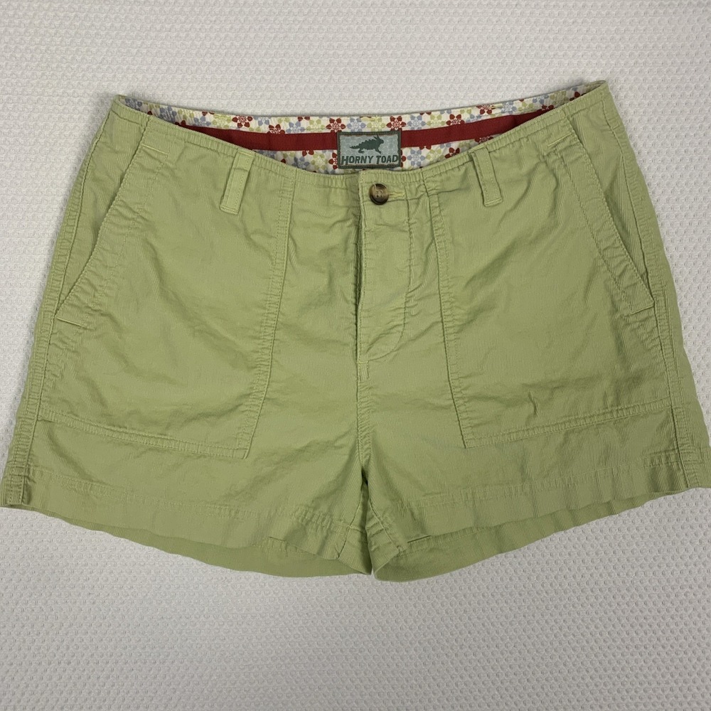 VTG Horny Toad Shorts Women’s 8 Green Ribbed Cotton Casual Summer